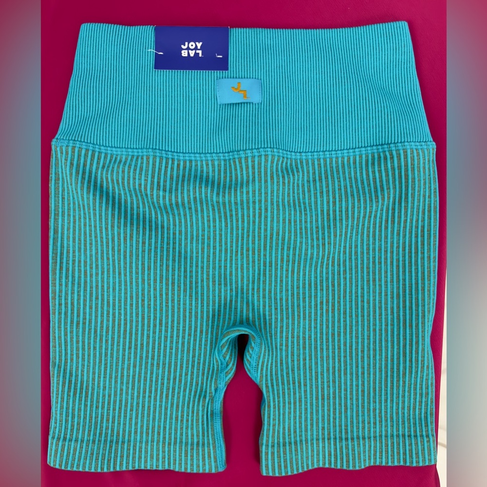 JOYLAB Turquoise & Gray Ribbed High Rise Biker Shorts XS & L New with tags! - Picture 6 of 8
